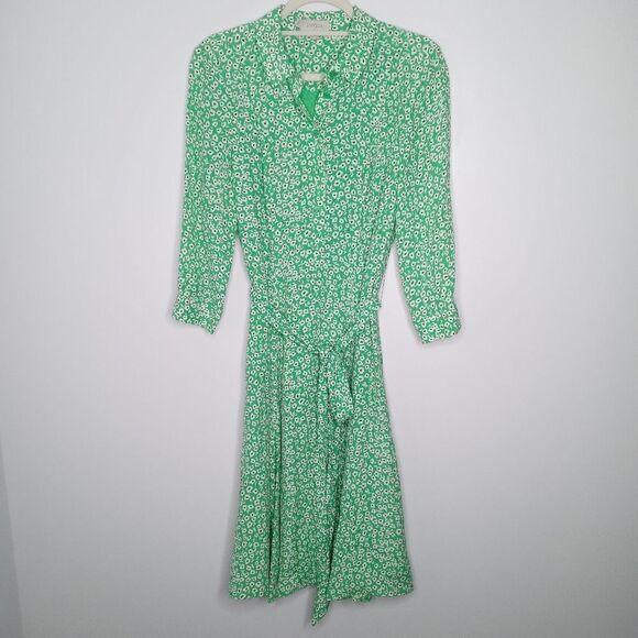 Hobbs London green floral midi dress - Picture 1 of 8